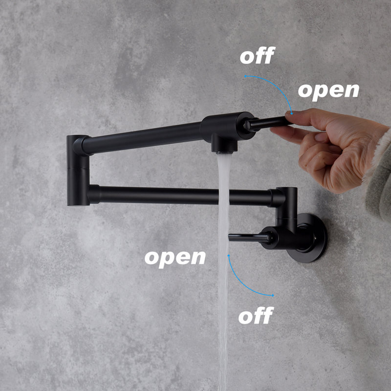 Robinet remplisseur de pot mural, Noir mat