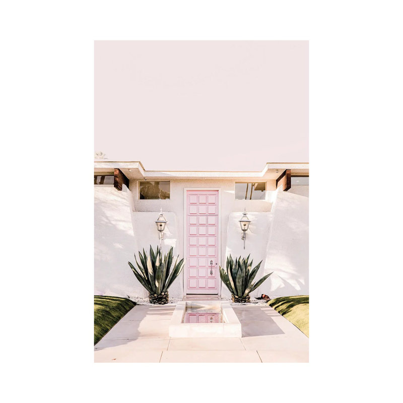 Pink Palm Springs - Wrapped Canvas Print, 20.32 cm H x 30.48 cm W