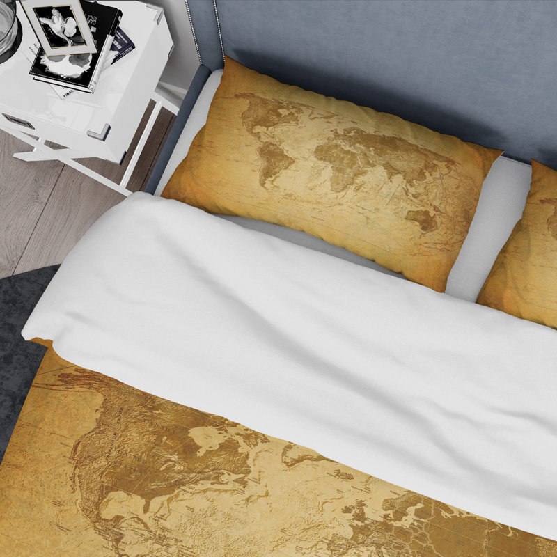 Eclectic Polyester Geometric Shapes Duvet Cover, Queen Duvet Cover + 2 Shams