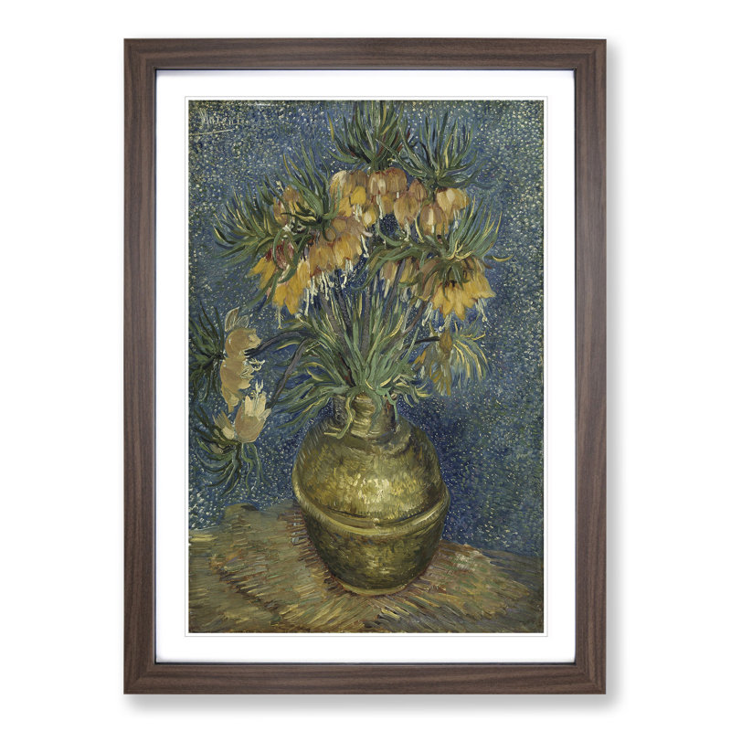 Imperial Fritillaries by Vincent Van Gogh - Picture Frame Painting, Walnut Framed, 36cm H x 27cm W x 2cm D