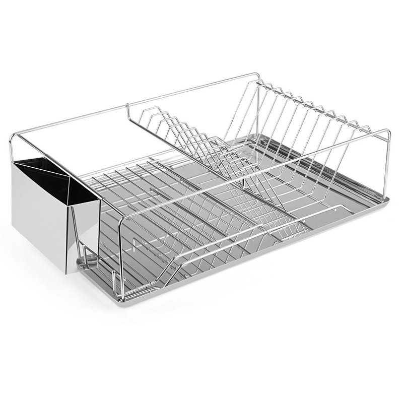 Stainless Steel Dish Rack, 5.12" H x 18.5" W x 12.8" D
