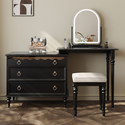 Makeup Vanity with Light mirror,3 drawers,1 chair