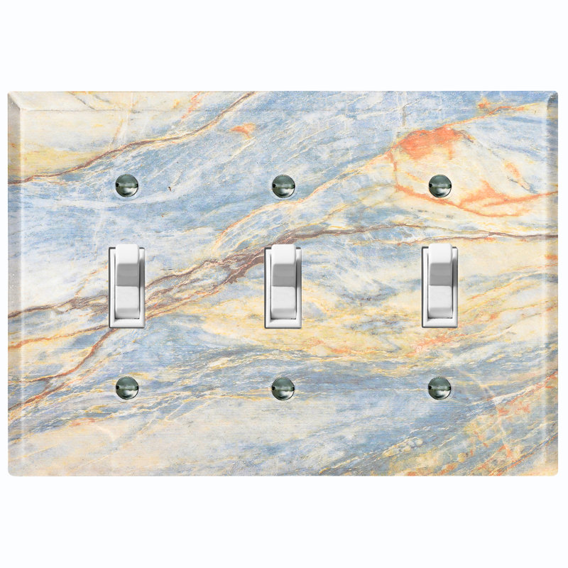 Patterned 3 - Gang Toggle Light Switch Standard Wall Plate