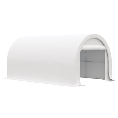 Abri d'auto, tente de rangement portative robuste avec grande porte à fermeture à glissière, auvent en PE anti-UV pour voiture, camion, bateau, moto, vélo, outils de jardin, travaux extérieurs, beige