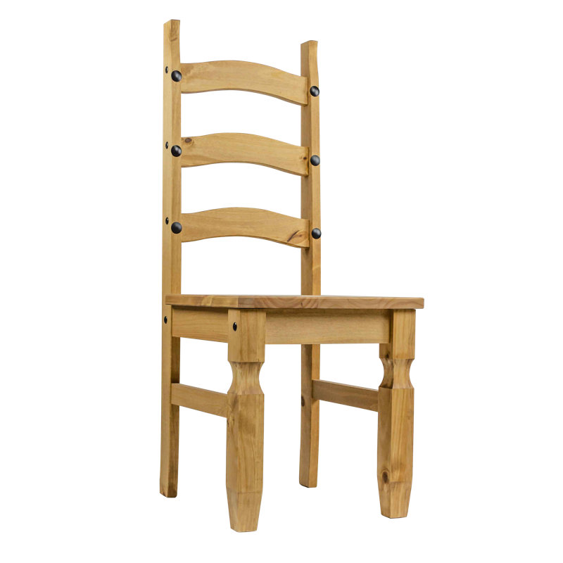 Bridewell 46cm H Solid Wood Ladder Back Side Chair in Brown