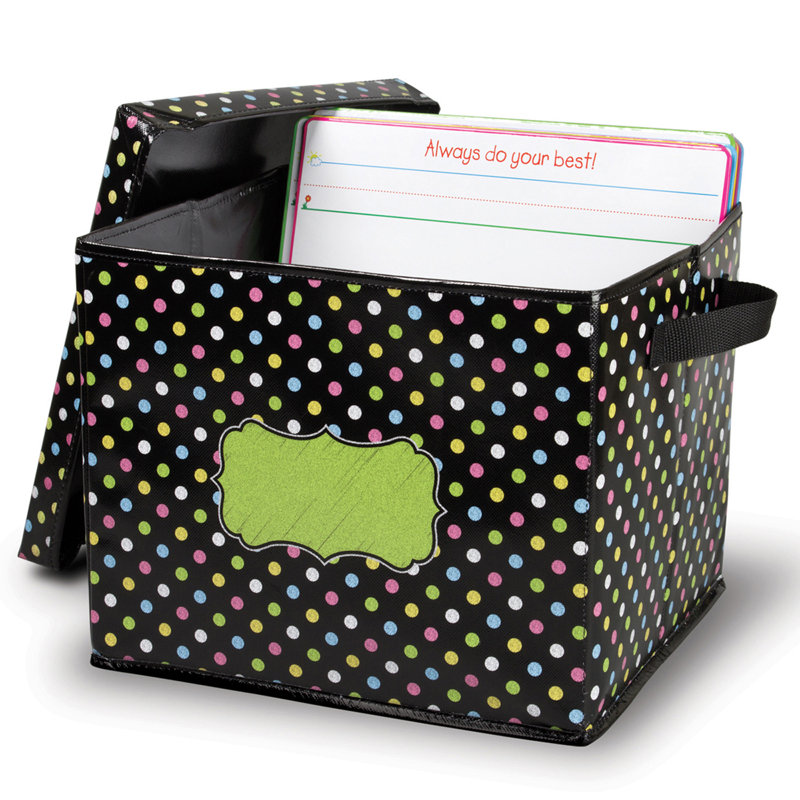  Boîte de rangement Chalkboard Brights avec couvercle, paquet de 2
