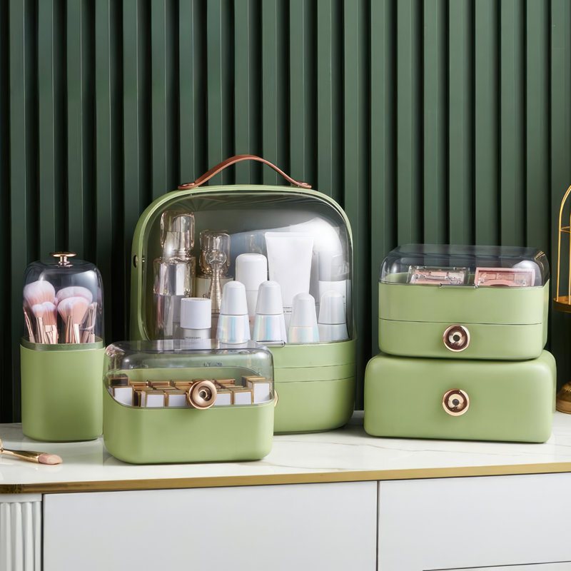 Organisateur de maquillage en plastique Mengjie, Vert