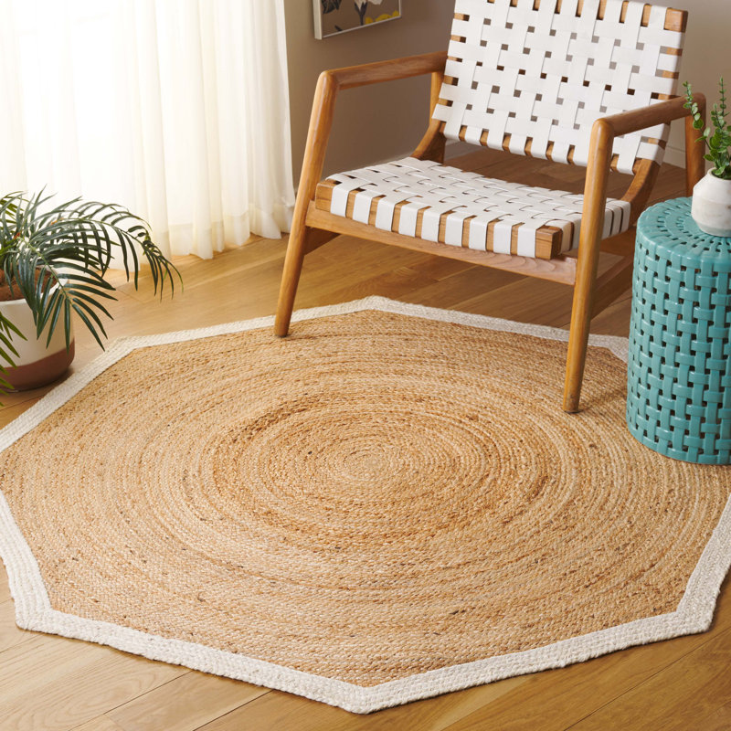 Tapis 367 fibres naturelles / naturel, Octogonal 5 pi