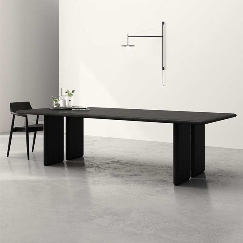Elegant and practical solid wood dining table, 29.52"H x 78.74"L x 31.49"W
