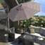 Parasol de patio noir en pierre 11 pieds avec manivelle nervurée en aluminium Sunbrella Gateway-451175979