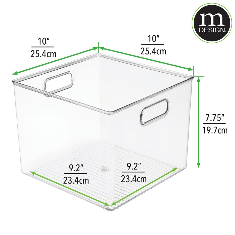 mDesign Art and Craft Plastic Storage Organizer Bin with Handles, Clear, 8