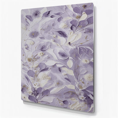 "Abstract Florals 74", art mural en métal blanc