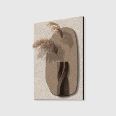 Vase torsadé brun foncé Pampas Grass
