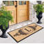 Tapis de porte en fibre de coco naturel et en caoutchouc monogrammé à la main Jahkobe Floral - 30 po x 60 po, robuste, durable et durable-709543624