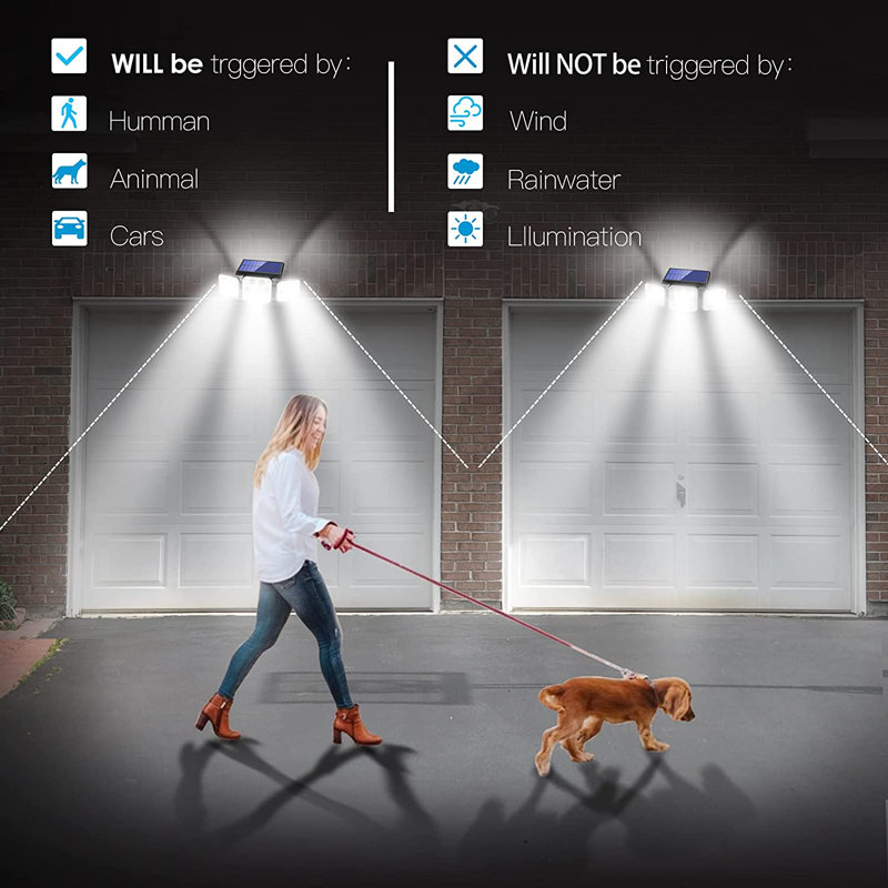 1-Piece Solar Outdoor Lights with Remote Control Motion Sensor 6000K