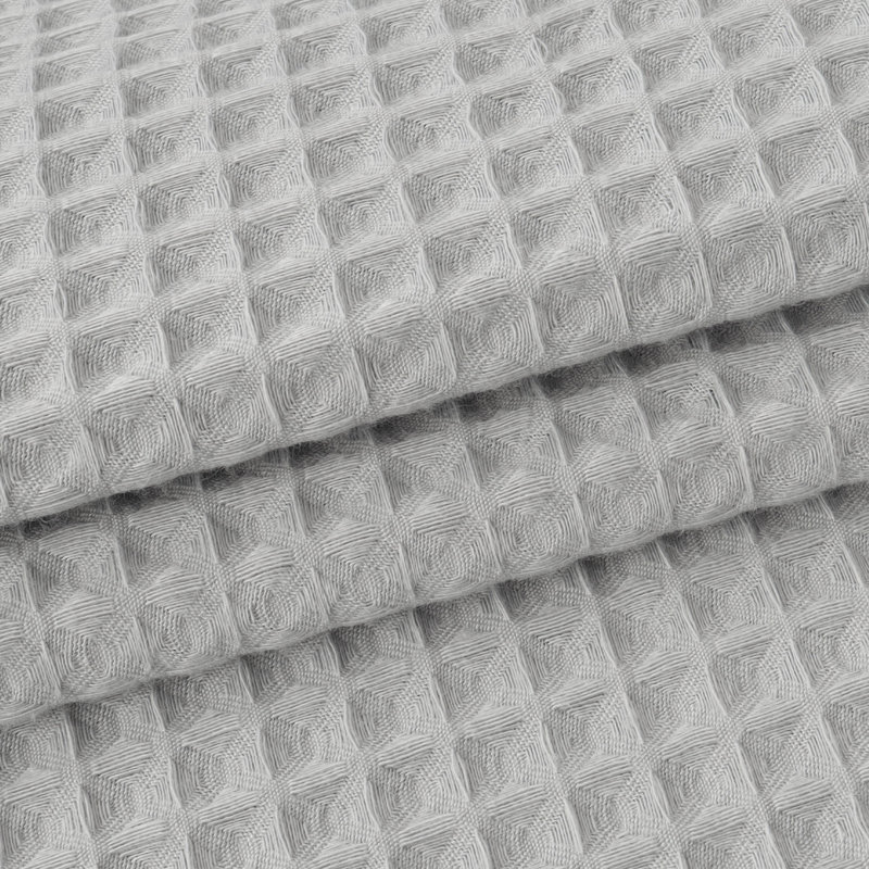 Rideau de douche en mélange de coton gaufré nid d'abeille avec doublure encliquetable, H 84 po x l 71 po, Marine