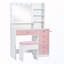 Lighting Mirror  Vanity Desk With Drawers & Shelves And Stool
