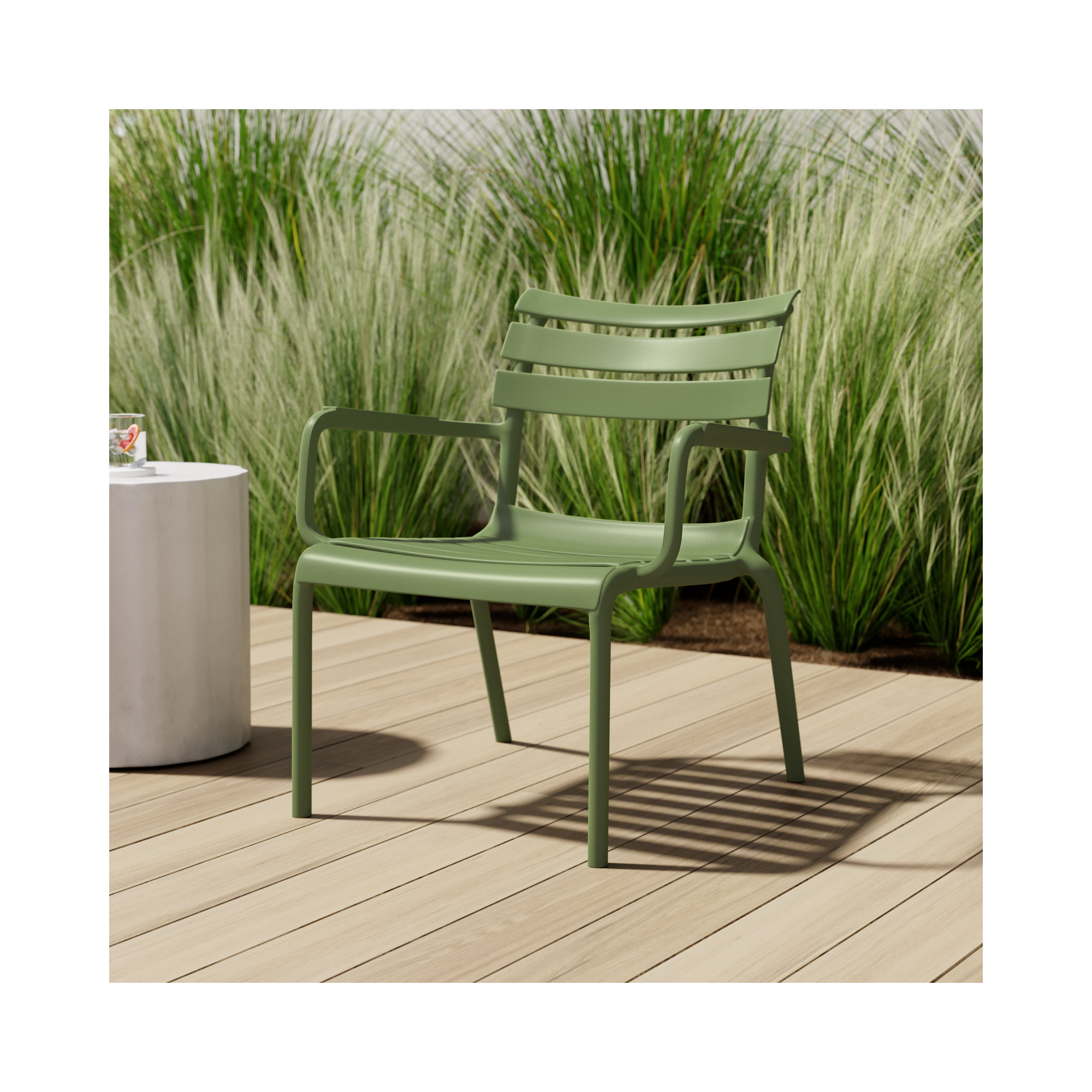 Paris Outdoor Club Chair, Olive Green