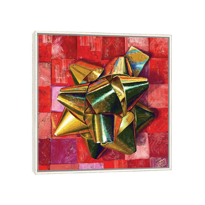 Golden Bow - reproduction d'art murale - toile encadrée, H 26 po x l 26 po, Impression encadrée sans passe-partout