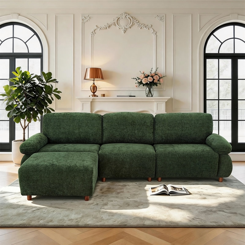 Canapé modulaire 111 "moderne 111", Chenille vert foncé