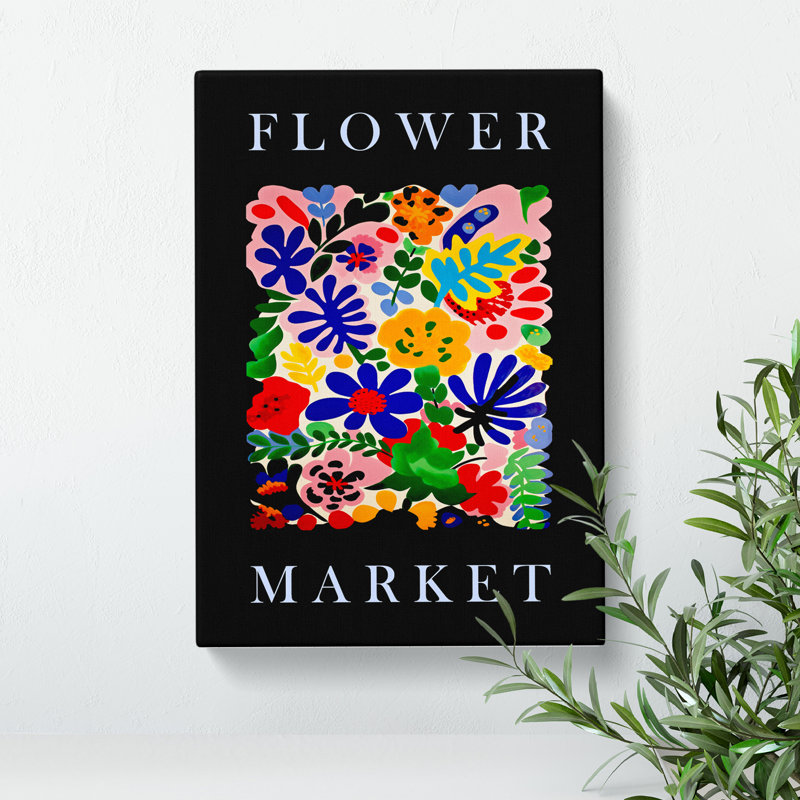 XMKTMKT-129 Black Collection Flower Market Exhibition No.1 - Wrapped Canvas