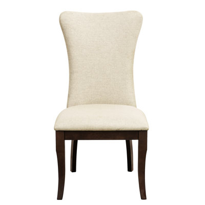 Of 2 Traditional Chairs, Fabric Upholstery, Dark Cherry Finish Wood, Dining Furniture Side Chairs (2), Fabric, 21" Seat Width, Room