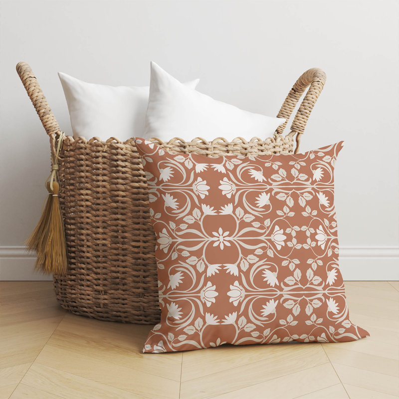 Savanah Indoor Throw Pillow, 20"H x 20"W, Terracotta