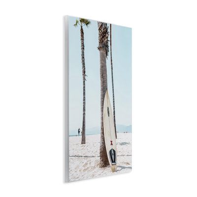California Summer Surfboard Wall Plaque Art by Nataly White