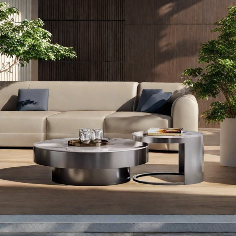 Modern light luxury high-end coffee tables, White/Gray