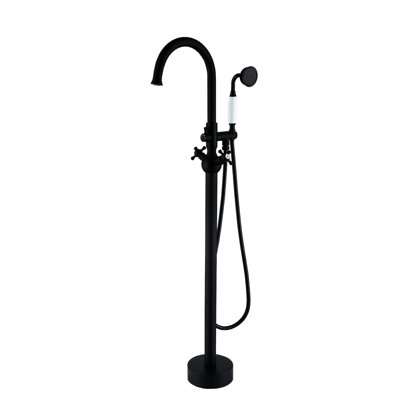 Modern Bathtub Faucet With Hand Shower - Matte Black, Metal, Bathroom Renovation Black & Corrosion Quality Upgrade,