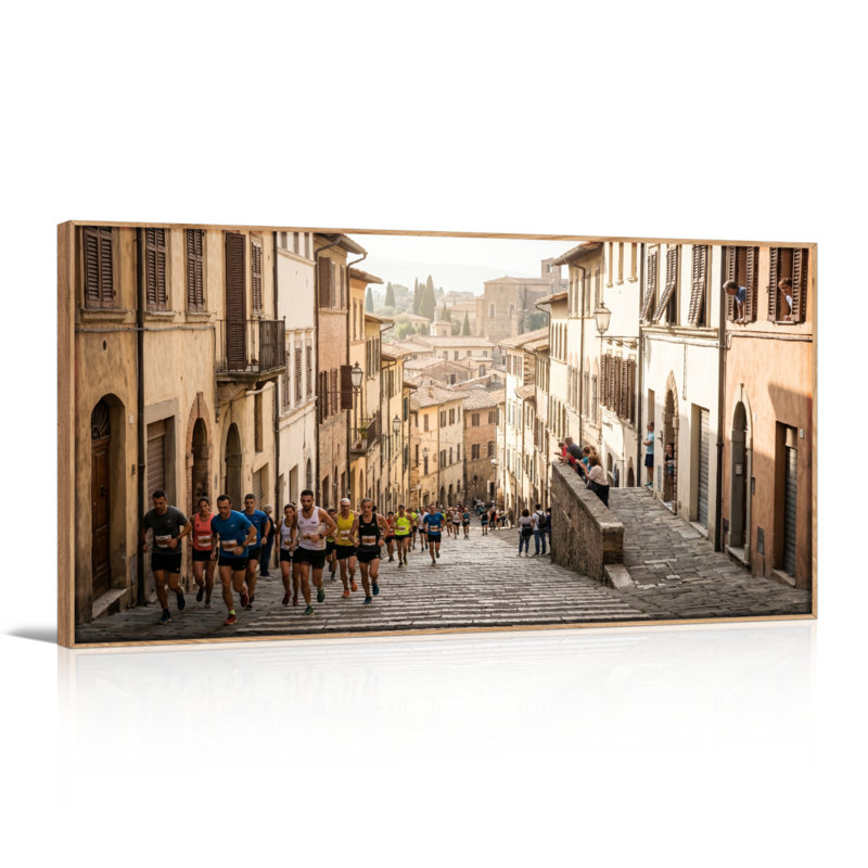 Ensemble de 1 tableau sur toile Running Street, L 58 po x H 28 po, Naturel