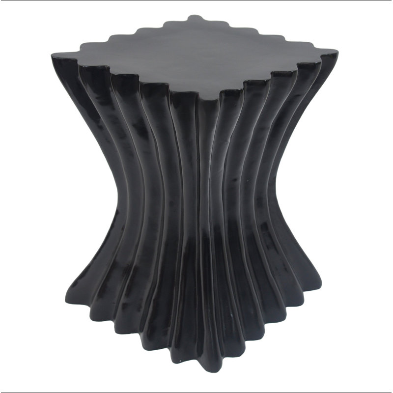 Outdoor Side Table,Wave Design End Table,Decorative Accent Table,Lightweight Concrete Patio Garden Stool Table For Patio Balcony Beach Pool Side