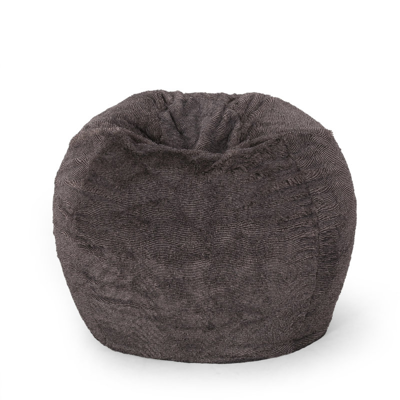 Fauteuil à billes arrondi en fausse fourrure 3 pieds Vida
