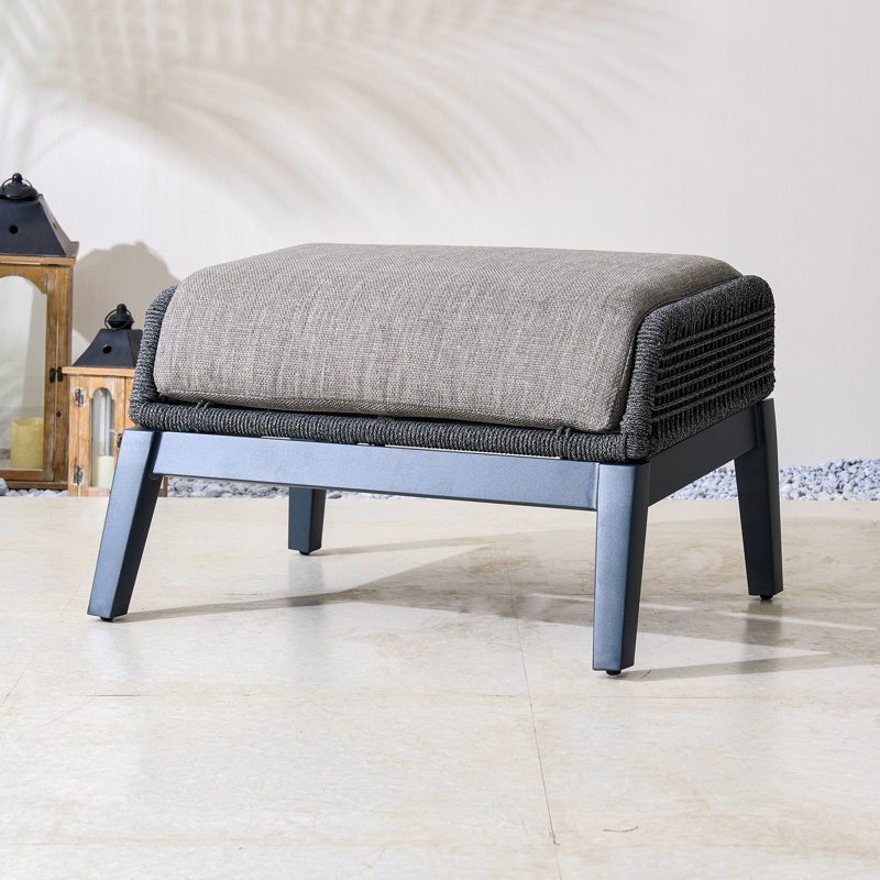 Repose-pieds d'extérieur en aluminium avec coussin