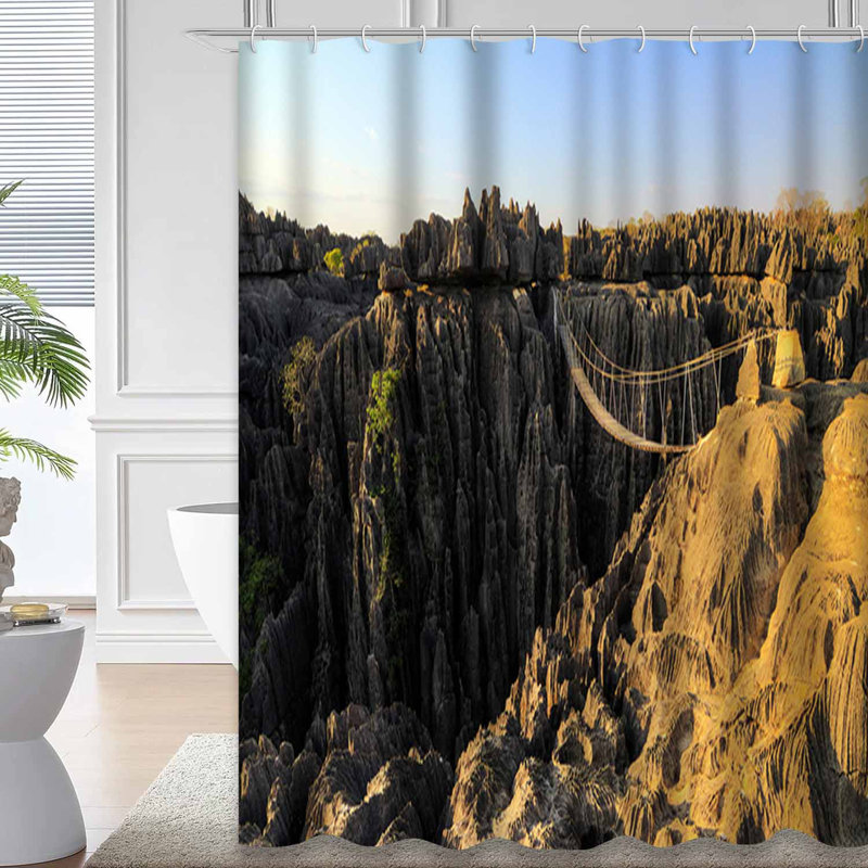 Rideau de douche avec 12 crochets Canyon, L 72 po x l 78 po