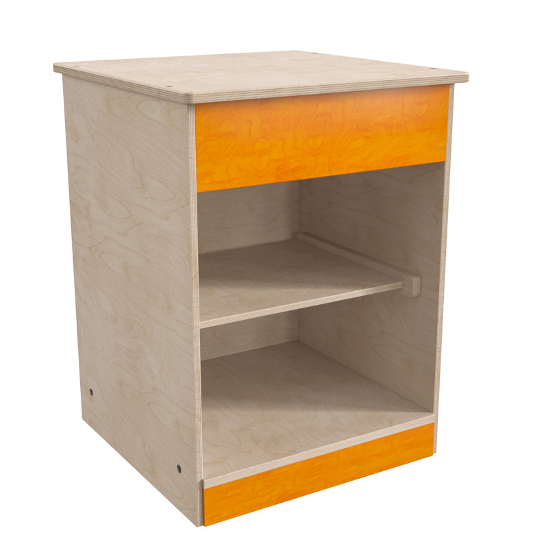 Bright Beginnings Commercial Grade Two Shelf Wooden Kitchen Cabinet