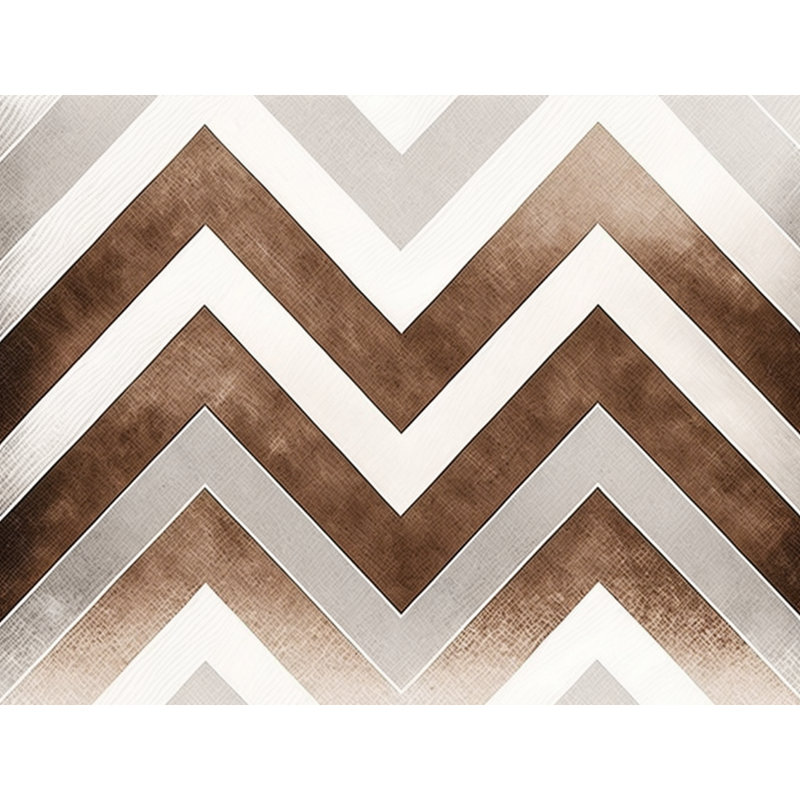 Checkered Comforter, Twin Extra Long Comforter, Brown/Silver Chevron