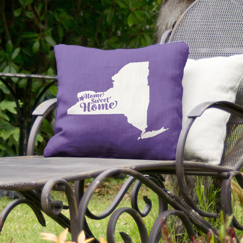 Coussin intérieur / extérieur Home Sweet, Buffle, 16 po x 1 po, Mauve