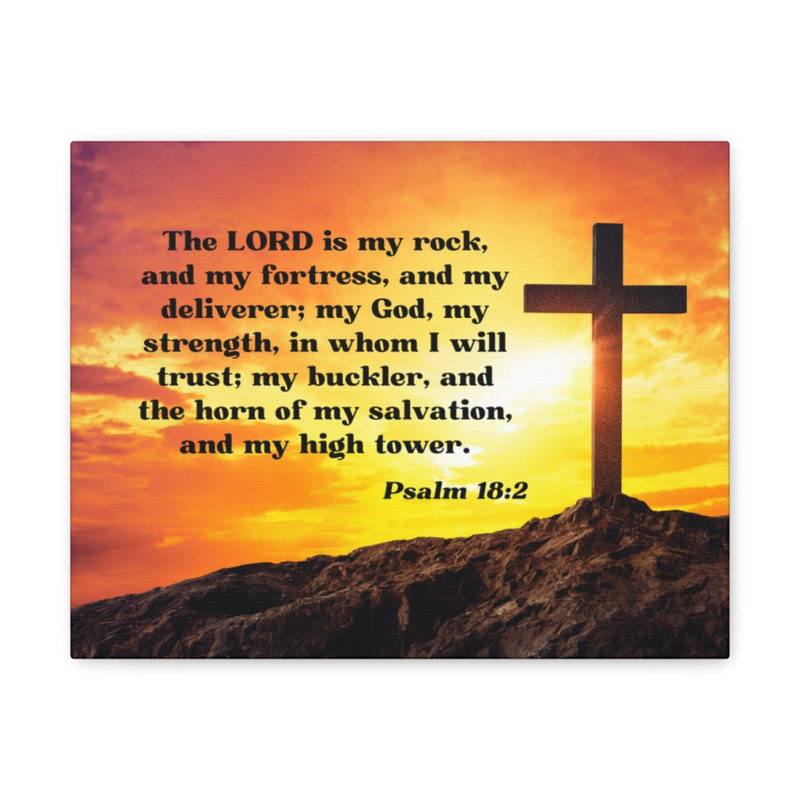 My God Psalm 18:2 - Wrapped Canvas Print, 30cm H x 41cm W