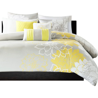 6 pièces très grand / très grand lit, housse de couette à motif floral, coussins décoratifs avec attaches de coin, housse de couette pour lit, coton, froissé,
