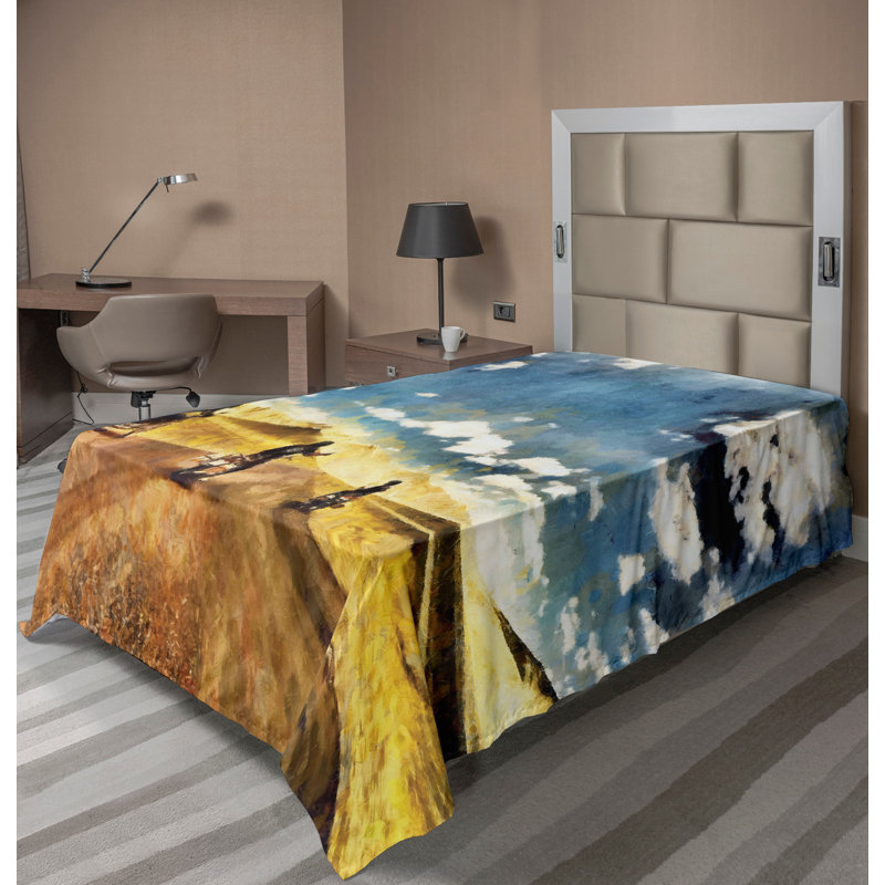 Multicolore Ambesonne, Drap plat pour lit simple
