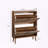 Mid-Century Modern Shoe Cabinet with Flip Drawers and Solid Wood Legs