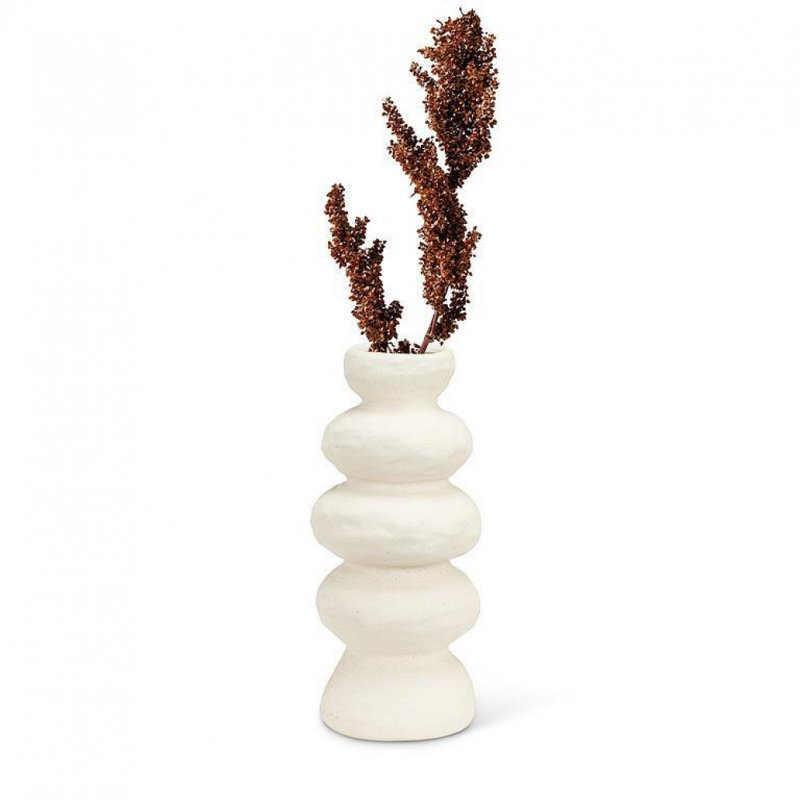 Pebble Look Stacked Vase, 12" H x 5" W x 5" D