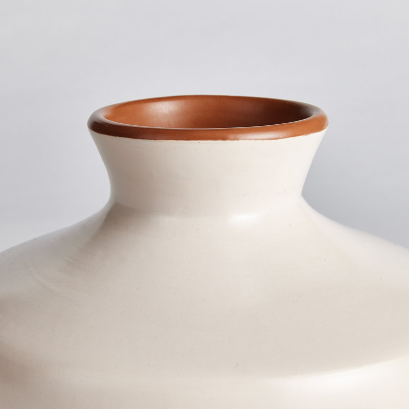 Fiorella Handmade Ceramic Table Vase, White, 7"