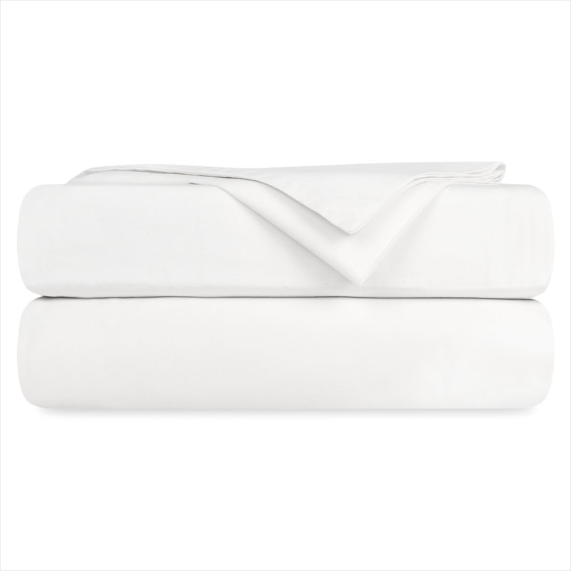 Sheet Sets 100% Organic Cotton Percale Weave Sheet, 400 Thread Count GOTS Certified, Smooth & Moisture-Wicking, White