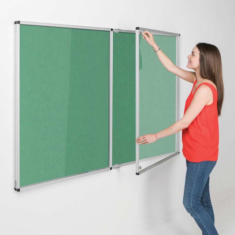 Wall Mounted Bulletin Board, Green, 120cm H x 240cm W