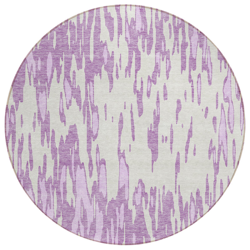 Tapis rond lavable et ivoire 8 po