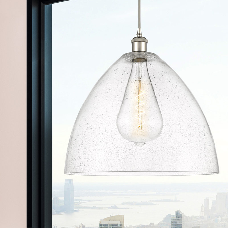 Haide 1 - Light Single Pendant, No Bulb Included, 18.75" H x 16" W x 16" D, Polished Nickel