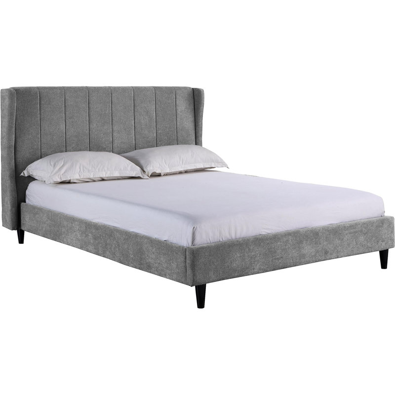 Swithun Upholstered Bed Frame, Kingsize (5'), Grey Velvet