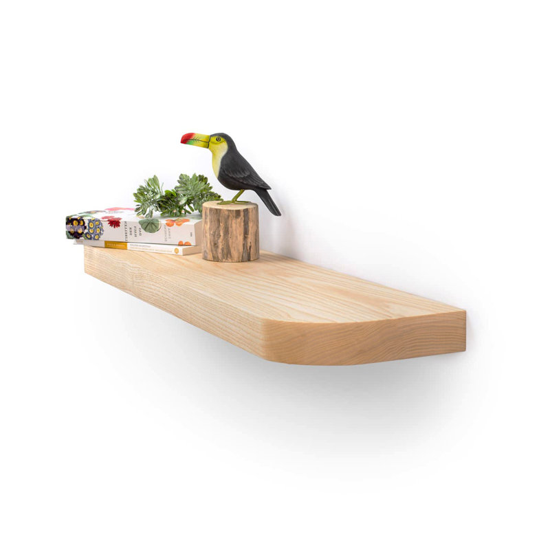 Carters Solid Wood Floating Shelf, Light Ash